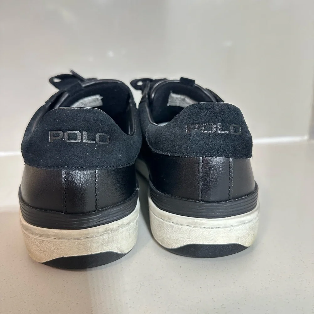 Polo by Ralph Lauren Men's Black Leather Sneakers